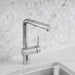 Chrome - BLANCO Linus Low Arc Pull-Out Dual-Spray Kitchen Faucet