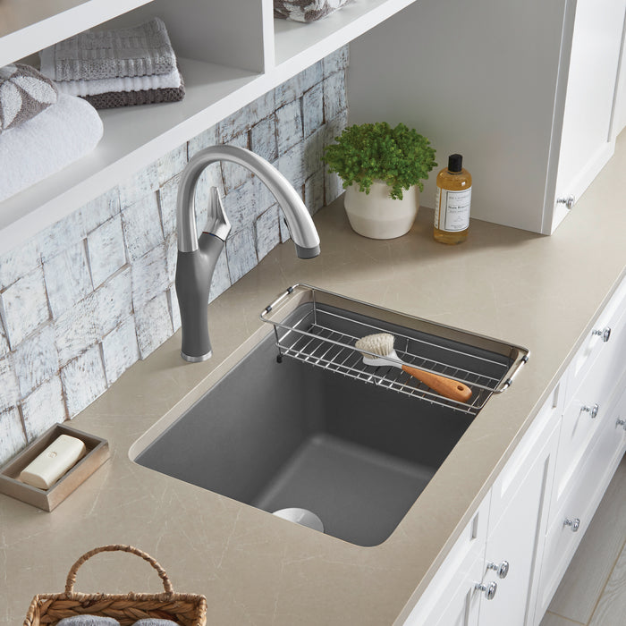 Cinder - BLANCO Liven SILGRANIT 25" Single Bowl Dual Mount Laundry Sink