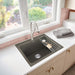 Volcano Gray - BLANCO Liven SILGRANIT 25" Single Bowl Dual Mount Laundry Sink