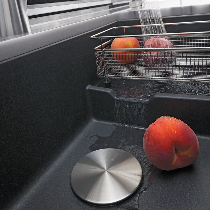 Anthracite - BLANCO Precis Cascade SILGRANIT 29" Single Bowl Undermount Kitchen Sink with Colander