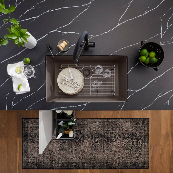 Volcano Gray - BLANCO Precis SILGRANIT 30" Single Bowl Undermount Kitchen Sink
