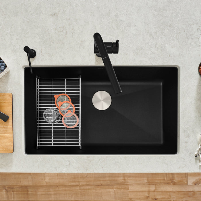 Coal Black - BLANCO Precis SILGRANIT 32" Super Single Undermount Kitchen Sink