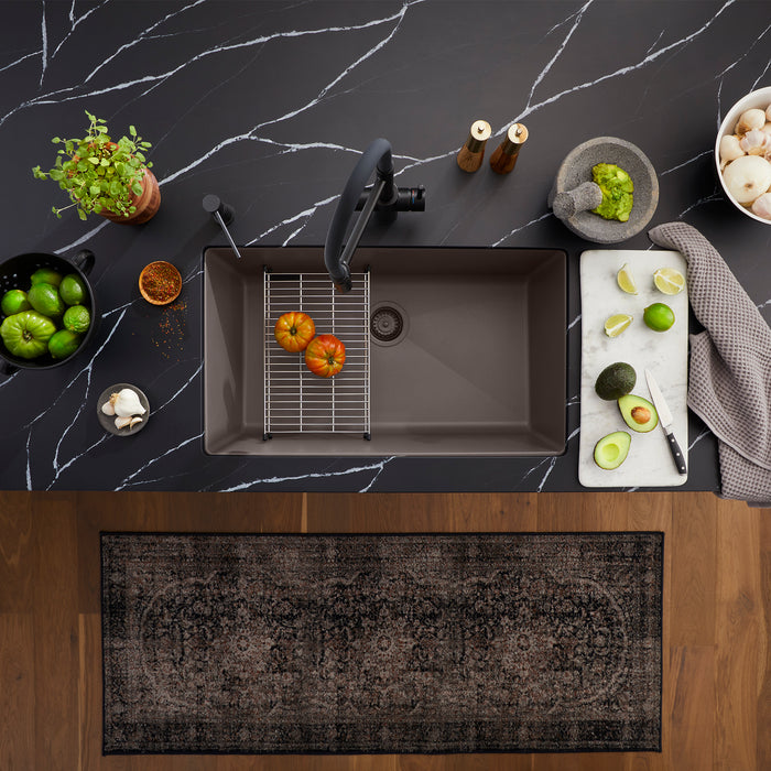 Volcano Gray - BLANCO Precis SILGRANIT 32" Super Single Undermount Kitchen Sink