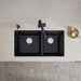 Coal Black - BLANCO Precis SILGRANIT 33" 60/40 Double Bowl Undermount Kitchen Sink