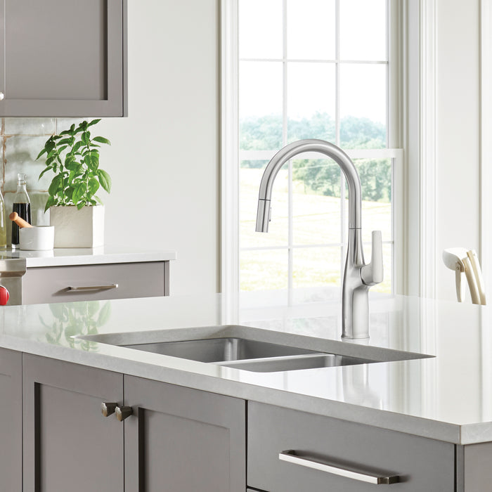 Pvd Steel - BLANCO Rivana High-Arc Pull-Down Dual-Spray Kitchen Faucet