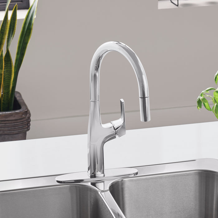 Pvd Steel - BLANCO Rivana High-Arc Pull-Down Dual-Spray Kitchen Faucet