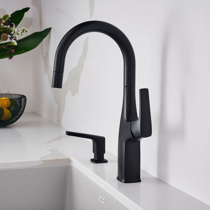 Matte Black - BLANCO Rivana Pull-Down Bar Faucet