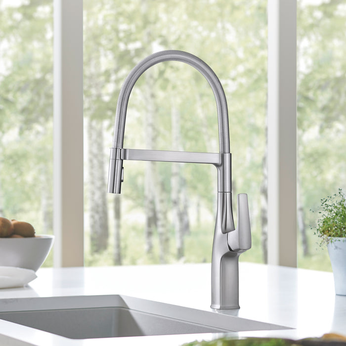 Pvd Steel - BLANCO Rivana Semi-Pro Pull-Down Dual-Spray Kitchen Faucet