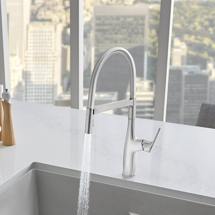 Pvd Steel - BLANCO Rivana Semi-Pro Pull-Down Dual-Spray Kitchen Faucet