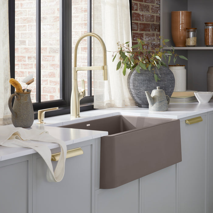 Satin Gold - BLANCO Rivana Semi-Pro Pull-Down Dual-Spray Kitchen Faucet
