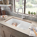 White - BLANCO Valea SILGRANIT 32" 50/50 Double Bowl Undermount Kitchen Sink with Low Divide