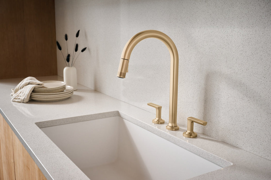 Brizo Kintsu 62506LF Widespread Pull-Down Faucet with Arc Spout - Less Handles
