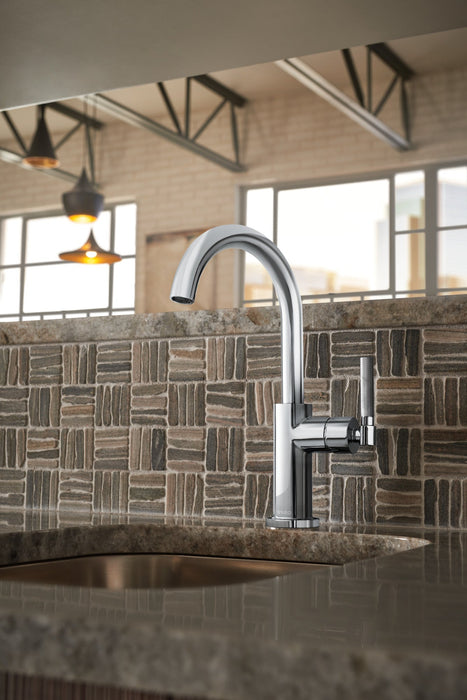 Brizo Litze 61043LF Bar Faucet with Arc Spout and Knurled Handle Kit