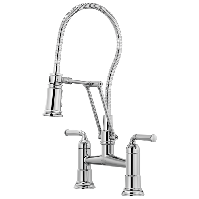Brizo Rook 62174LF Articulating Bridge Faucet with Finished Hose