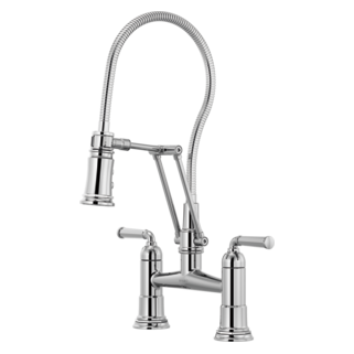 Brizo Rook 62174LF Articulating Bridge Faucet with Finished Hose