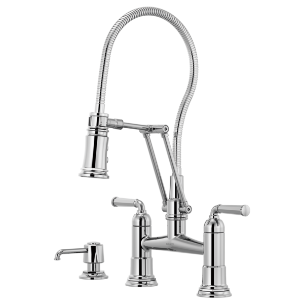 Brizo Rook 62174LF Articulating Bridge Faucet with Finished Hose
