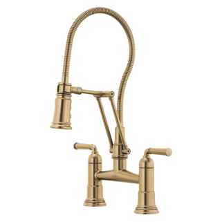 Brizo Rook 62174LF Articulating Bridge Faucet with Finished Hose