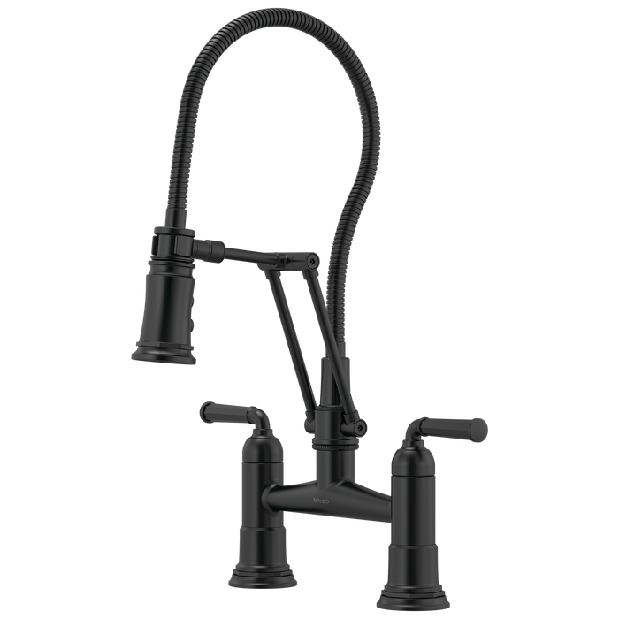 Brizo Rook 62174LF Articulating Bridge Faucet with Finished Hose