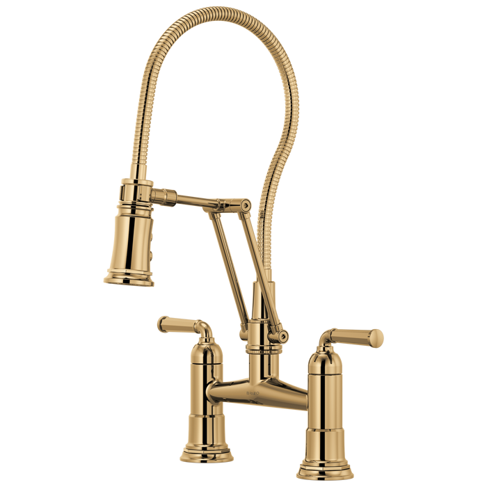 Brizo Rook 62174LF Articulating Bridge Faucet with Finished Hose
