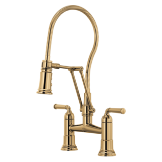 Brizo Rook 62174LF Articulating Bridge Faucet with Finished Hose