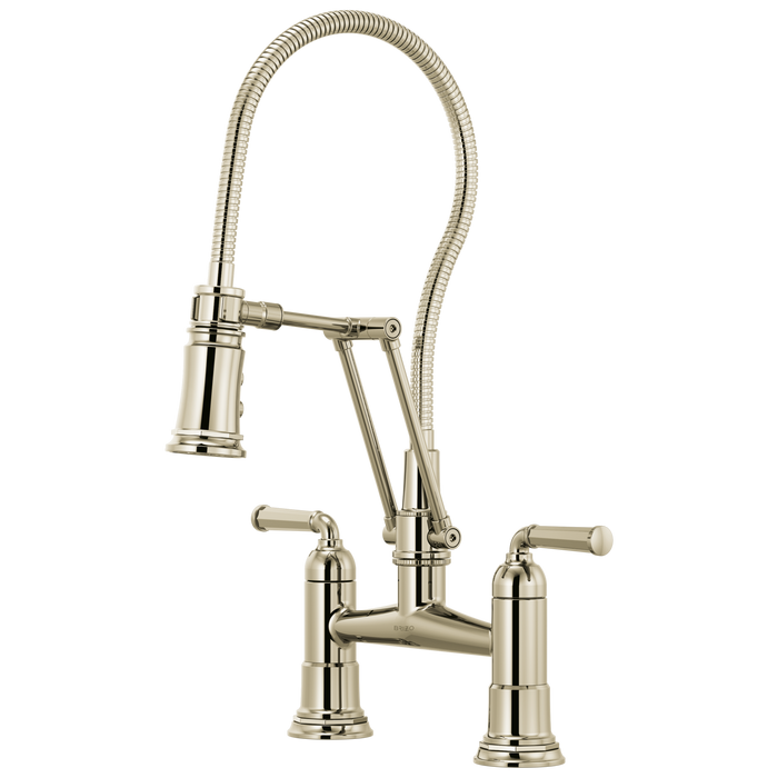 Brizo Rook 62174LF Articulating Bridge Faucet with Finished Hose