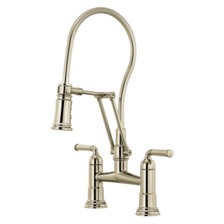 Brizo Rook 62174LF Articulating Bridge Faucet with Finished Hose