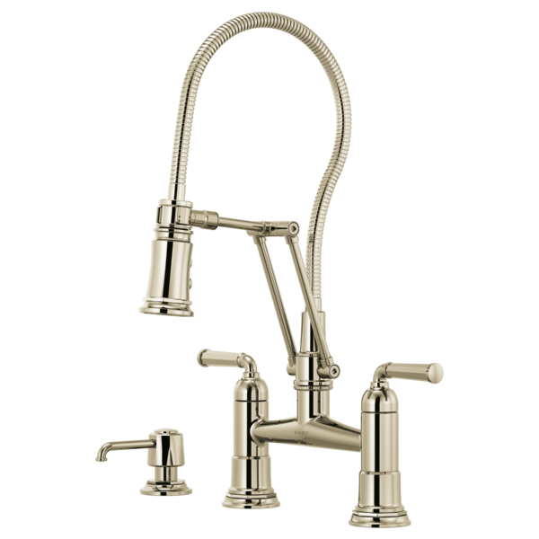 Brizo Rook 62174LF Articulating Bridge Faucet with Finished Hose