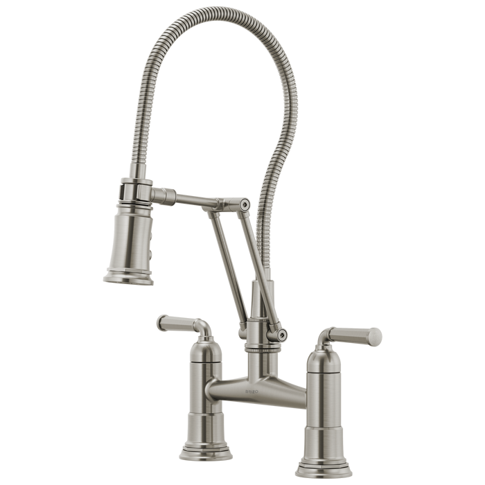 Brizo Rook 62174LF Articulating Bridge Faucet with Finished Hose