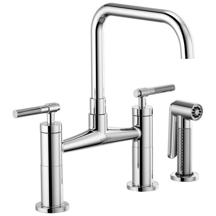 Brizo Litze 62553LF Bridge Faucet with Square Spout and Knurled Handle