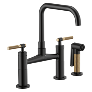 Brizo Litze 62553LF Bridge Faucet with Square Spout and Knurled Handle
