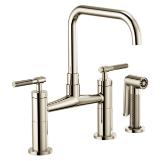 Brizo Litze 62553LF Bridge Faucet with Square Spout and Knurled Handle
