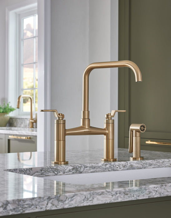 Brizo Litze 62554LF Bridge Faucet with Square Spout and Industrial Handle