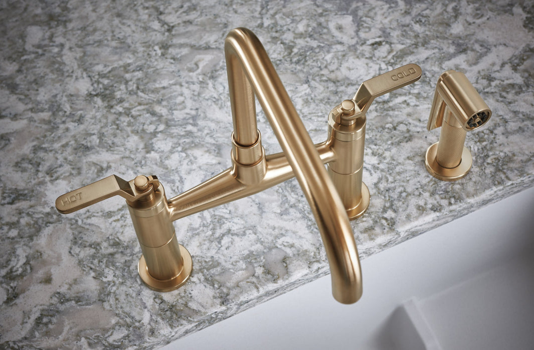 Brizo Litze 62554LF Bridge Faucet with Square Spout and Industrial Handle