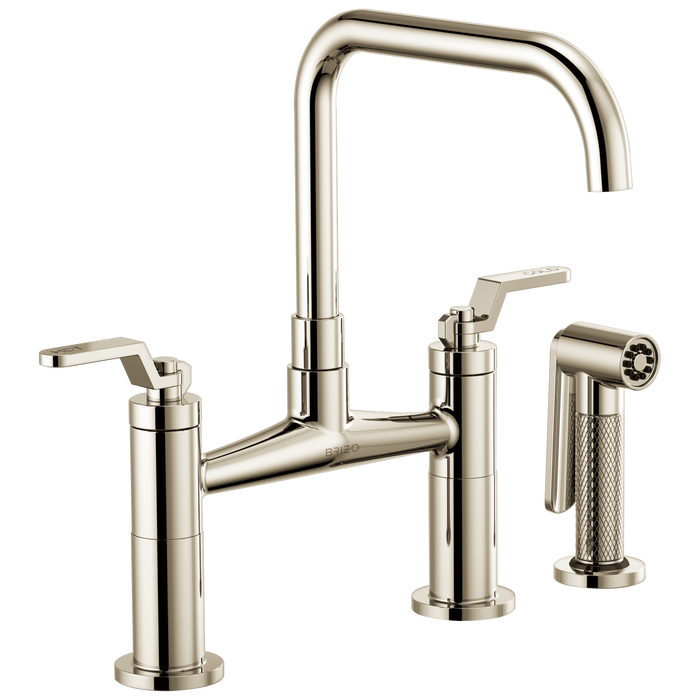 Brizo Litze 62554LF Bridge Faucet with Square Spout and Industrial Handle