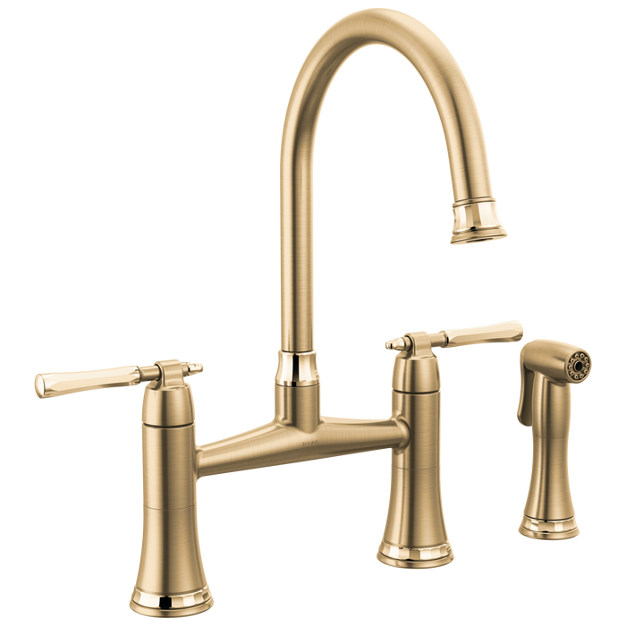 Brizo Tulham 62558LF Bridge Kitchen Faucet with Side Sprayer