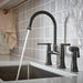 Brizo Tulham 62558LF Bridge Kitchen Faucet with Side Sprayer, matte black brilliance black onyx - view 3