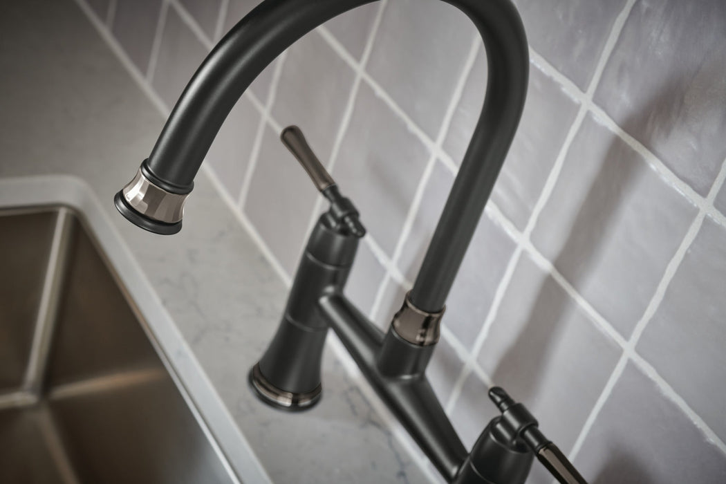 Brizo Tulham 62558LF Bridge Kitchen Faucet with Side Sprayer