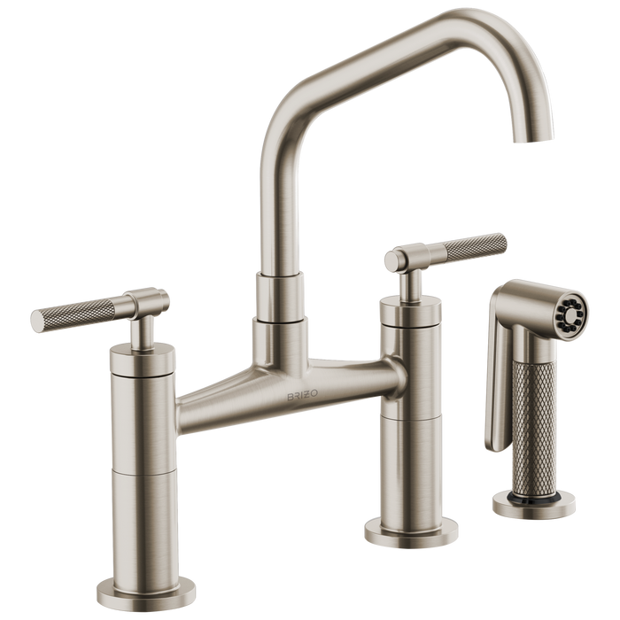 Brizo Litze 62563LF Bridge Faucet with Angled Spout and Knurled Handle