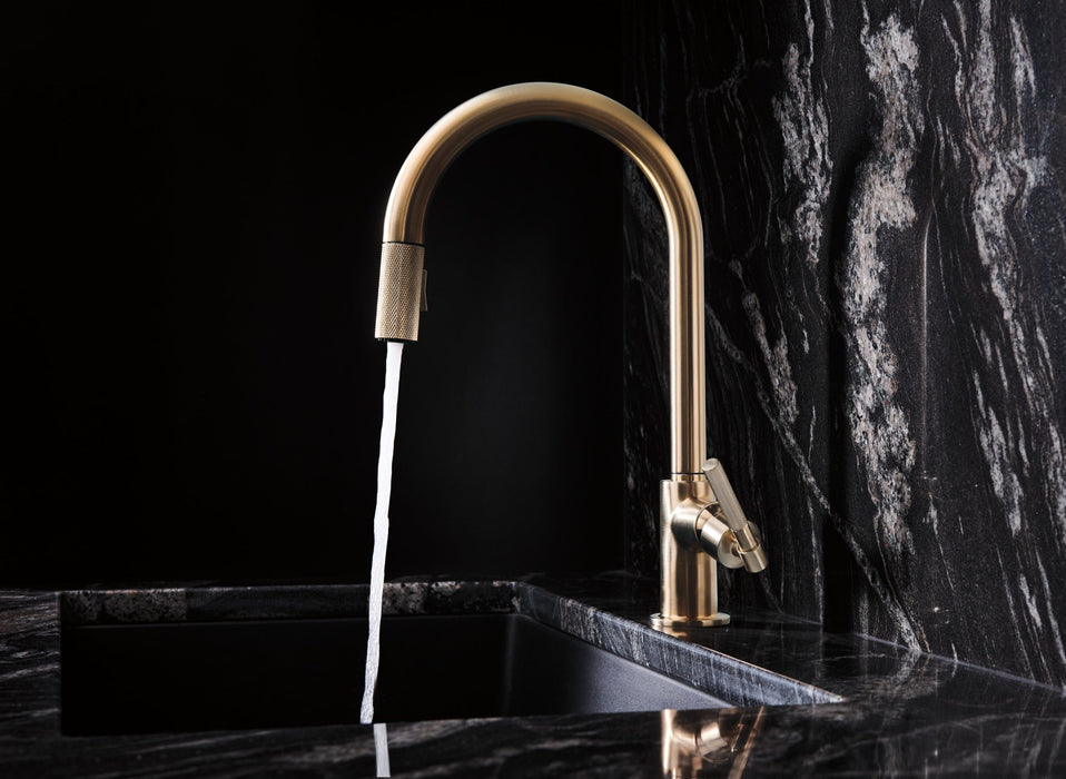 Brizo Litze 63043LF Pull-Down Faucet with Arc Spout and Knurled Handle
