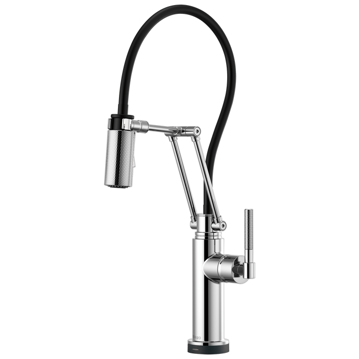 Brizo Litze 64243LF SmartTouch Articulating Kitchen Faucet with Knurled Handle