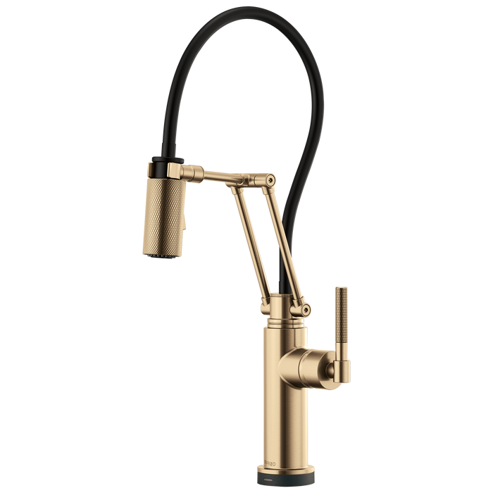 Brizo Litze 64243LF SmartTouch Articulating Kitchen Faucet with Knurled Handle
