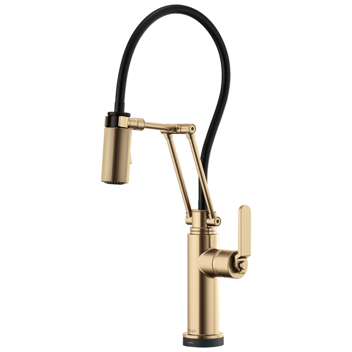 Brizo Litze 64244LF SmartTouch Articulating Kitchen Faucet with Industrial Handle