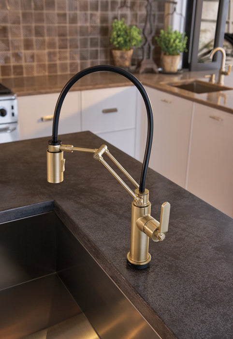 Brizo Litze 64244LF SmartTouch Articulating Kitchen Faucet with Industrial Handle