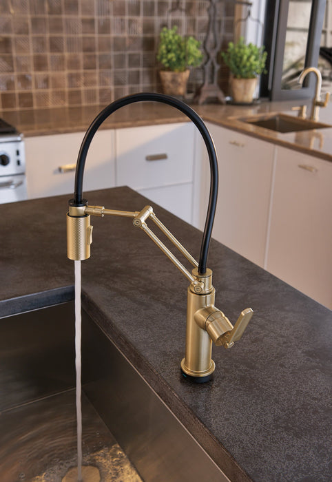 Brizo Litze 64244LF SmartTouch Articulating Kitchen Faucet with Industrial Handle