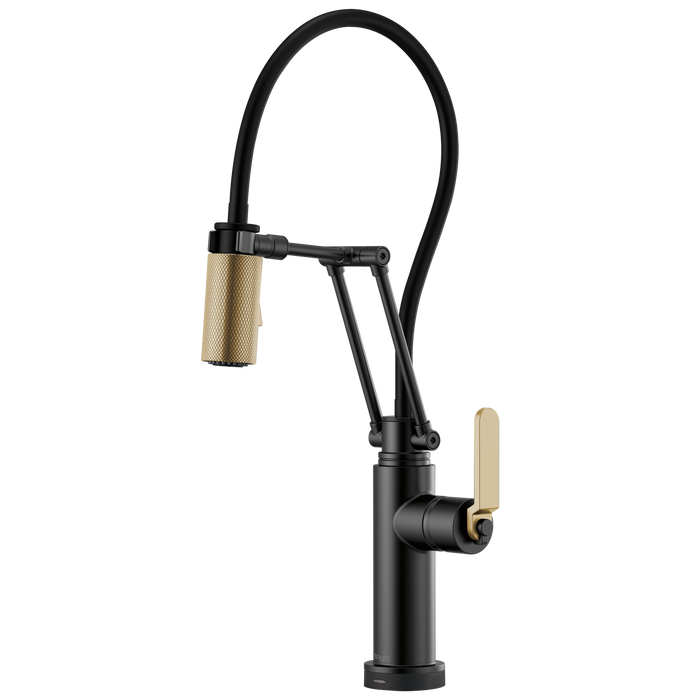 Brizo Litze 64244LF SmartTouch Articulating Kitchen Faucet with Industrial Handle
