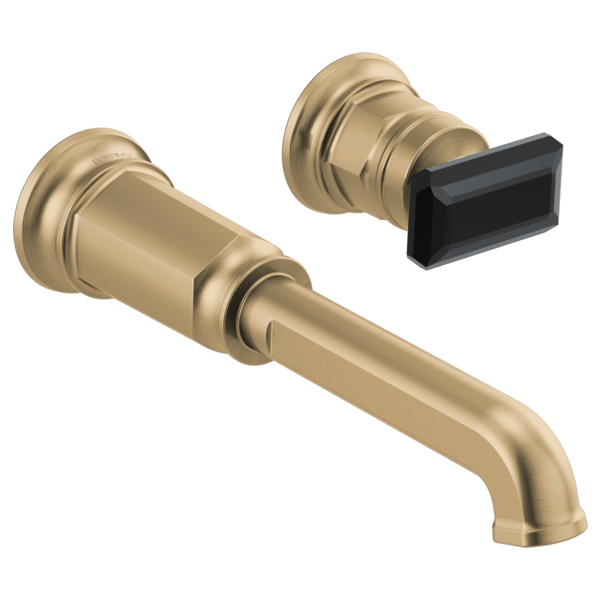 Brizo Invari HK5876 Wall Mount Lavatory Black Crystal Knob Handle Kit