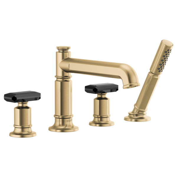 Brizo Invari HK676 Roman Tub Faucet Black Crystal Knob Handle Kit