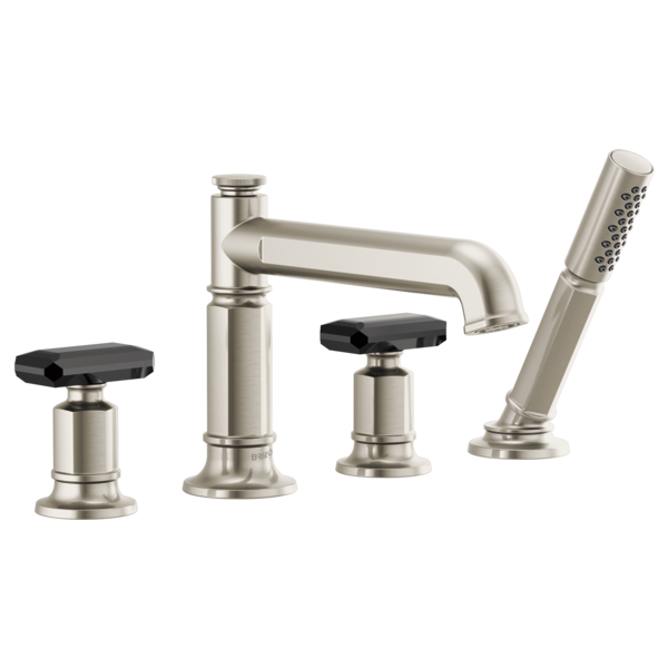 Brizo Invari HK676 Roman Tub Faucet Black Crystal Knob Handle Kit