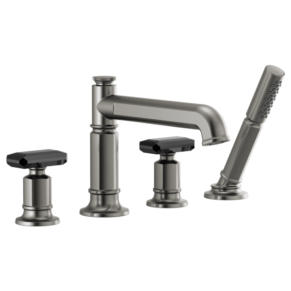 Brizo Invari HK676 Roman Tub Faucet Black Crystal Knob Handle Kit