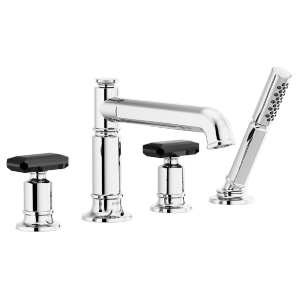 Brizo Invari HK676 Roman Tub Faucet Black Crystal Knob Handle Kit